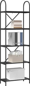vidaXL Ράφι Βιβλίων Μαύρη Οξυά 60 x 30 x 183 εκ Επεξεργασμένο ξύλο