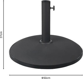 Βάση ομπρέλας Elfie pakoworld τσιμέντο μαύρο 25kg Φ50εκ