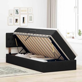 vidaXL Κρεβάτι Αποθήκης με στρώμα Μαύρο 100 x 200 cm Βελούδο
