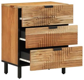 vidaXL Κομοδίνο με συρτάρι Καφέ 50 x 33 x 62 εκ. Μασίφ ξύλο ακακίας