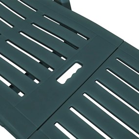 vidaXL Ξαπλώστρα με Υποπόδιο Πράσινη Πλαστική