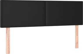 vidaXL Κρεβάτι Boxspring με Στρώμα Μαύρο 140x200εκ.από Συνθετικό Δέρμα
