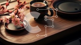 Intra Συλλεκτικό Ξύλινο Παζλ Plywood 4mm - Ξύλινος δίσκος με κούπα καφέ και βάζο με λουλούδια Σε Ξύλινο Κουτί - Διαστάσεις: 10x10 cm – 25 κομμάτια