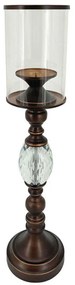 Κηροπήγιο 15-00-23969 Φ14x60cm Brown Marhome Metal, Glass