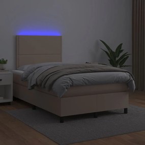 ΚΡΕΒΑΤΙ BOXSPRING ΣΤΡΩΜΑ&amp;LED ΚΑΠΟΥΤΣΙΝΟ 120X200 ΕΚ. ΣΥΝΘ. ΔΕΡΜΑ 3135878