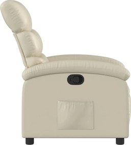 vidaXL Πολυθρόνα Ανακλινόμενη Κρεμ από Συνθετικό Δέρμα