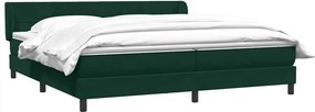 vidaXL Box Spring κρεβάτι με στρώματα σκούρο πράσινο Βελούδινο