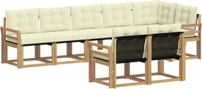 vidaXL Σειρά Καναπέ Εξωτερικού με μαξιλάρι 8 pcs Λευκό και Κρεμ