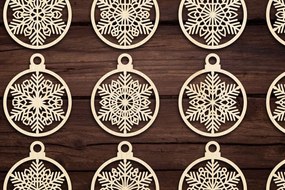 Σετ των 3 Intra απο ξύλο plywood 3mm-4mm πάχος Cut Christmas Ball 26 Δίασταση 8x8 cm INTRAFABR-79437727