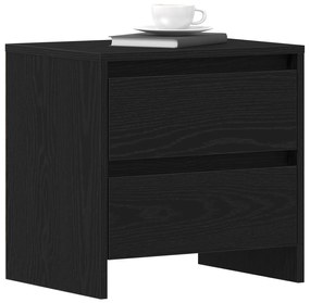 vidaXL Κομοδίνο 2 τεμ Μαύρο Δρυς 45x34x44,5 εκ Επεξεργασμένο ξύλο