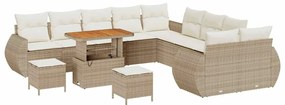 vidaXL Σετ Καναπέ Κήπου 13 pcs Μπεζ συνθετικό ρατάν