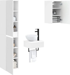 vidaXL Σετ Επίπλων Μπάνιου 3 τμχ. Λευκό 33 x 34,5 x 160 εκ