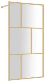 vidaXL Διαχωριστικό Ντουζιέρας Χρυσό 100 x 195 εκ. Διαφανές Γυαλί ESG