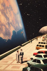 Αφίσα Space Promenade - Retro-Futuristic Collage Art