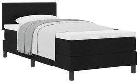 vidaXL Κρεβάτι Με Βάση με Στρώμα Μαύρο 80x200 cm Ύφασμα