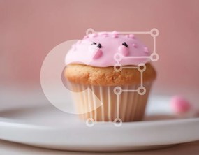 Intra Συλλεκτικό Ξύλινο Παζλ Plywood  4mm - Λαχταριστό Cupcake με ροζ πάγωμα και γλάσο Σε Ξύλινο Κουτί - Διαστάσεις: 10x10 cm – 25 κομμάτια
