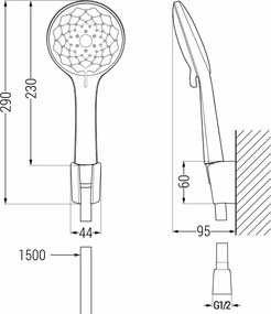 Mexen R-74 σετ σημειακού ντους, χρώμιο - 785745052-00