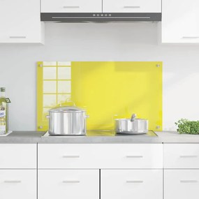 vidaXL Κουζίνα Πλακάκι Κίτρινο 90x50x0,6 εκ Σκληρυμένο Γυαλί