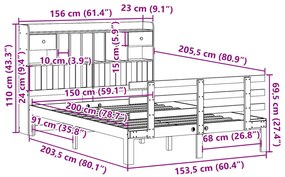 ΚΡΕΒΑΤΙ ΒΙΒΛΙΟΘΗΚΗ ΧΩΡΙΣ ΣΤΡΩΜΑ 150X200 ΕΚ ΜΑΣΙΦ ΞΥΛΟ ΠΕΥΚΟΥ 3322798