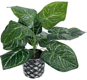 Τεχνητό Φυτό Σε Κασπώ Anthurium 20892 Φ40x33cm Green-Grey GloboStar Polyethylene,Fabric