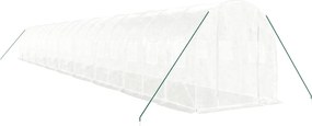 vidaXL Θερμοκήπιο με Ατσάλινο Πλαίσιο Λευκό 36 μ² 18 x 2 x 2 μ.