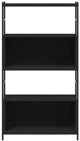 Βιβλιοθήκη Μαύρη 80x30x145,5 εκ. Επεξεργασμένο Ξύλο / Σίδηρος - Μαύρο