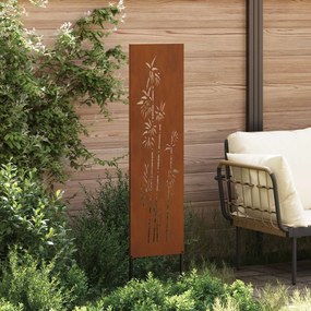 vidaXL Οθόνη Ιδιωτικότητας Κήπου Floral Σκ rusty 32 χ 140 εκ