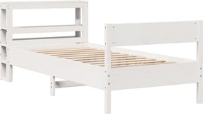 vidaXL Σκελετός Κρεβ. Χωρίς Στρώμα Λευκό 75x190 εκ Μασίφ Πεύκο