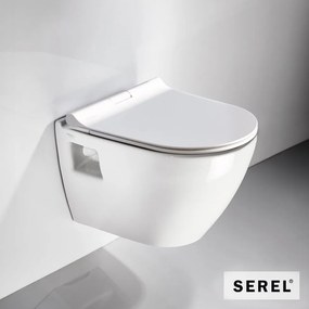 SEREL Smart SM1200SC-300 Λεκάνη Κρεμαστή με Slim Κάλυμμα Soft Close Λευκή 48.5cm