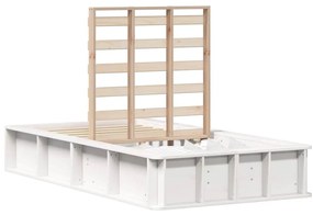 vidaXL Σκελετός Κρεβατιού Λευκό 210 x 118 x 30 εκ Στερεά ξυλεία πεύκου
