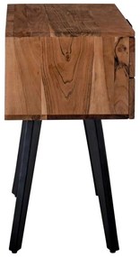 κομοδίνο ANKO Ξύλο Ακακία Φυσικό/Steel Μαύρο 47x35x65cm