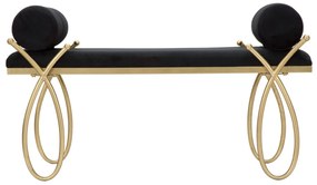 Ταμπουρέ Μαύρο/Χρυσό RIBBON 49x112.5x53