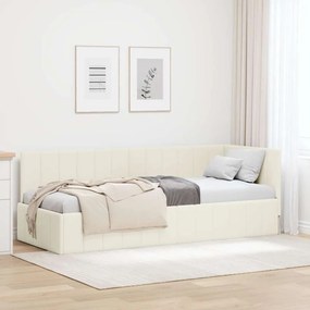 vidaXL Κρεβάτι Γωνίας Κρεμ 80 x 200 cm Βελούδο