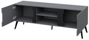 Τραπέζι Tv Comfivo G102, Μαύρο, Γκρι, Ο αριθμός των θυρών: 2, 151x55x42cm, 27 kg | Epipla1.gr