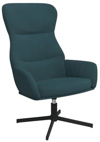 vidaXL Πολυθρόνα Relax Μπλε Βελούδινη με Σκαμπό
