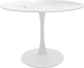 Τραπεζαρία Julita-Balou pakoworld σετ 5τεμ pp-mdf λευκo Φ100x73εκ