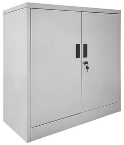 WOODWELL Ε6000,1ΝΤΟΥΛΑΠΙ Δίφυλλο - 2 Ράφια Εσωτερικά - Μέταλλο Βαφή Γκρι 90x40x90cm Ε6000,1