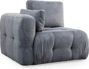 Corner Sofa Amaris 2 Seater With Pouffe - Grey Grey
