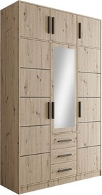 Ντουλάπα Kos 3D Τρίφυλλη με πατάρι - 149.00Χ58.00Χ245.00cm