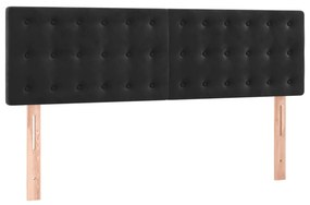 vidaXL Κρεβάτι Boxspring με Στρώμα &amp; LED Μαύρο 140x200 εκ. Βελούδινο