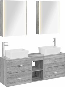 vidaXL Σετ Επίπλων Μπάνιου 5 pcs Γκρι Sonoma