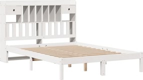 vidaXL Κρεβάτι Βιβλιοθήκη Χωρίς Στρώμα 140x200 εκ Μασίφ Ξύλο Πεύκο