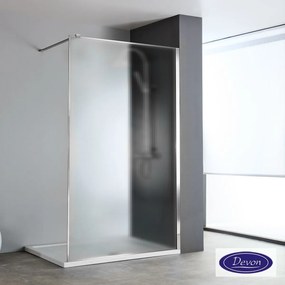 Devon Iwis Fluted Walk-in Διαχωριστικό Κρύσταλλο Ντουζιέρας με βραχίονα στήριξης 117-119εκ Υ200εκ Chrome