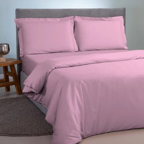 Παπλωματοθήκη Satin Plain Light Pink Aslanis Home Υπέρδιπλo 220x240cm 100% Βαμβακοσατέν