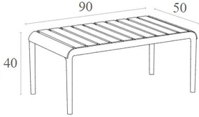 PARIS MARSALA ΤΡΑΠΕΖΙ 90X50X40εκ. ΠΟΛ/ΝΙΟΥ