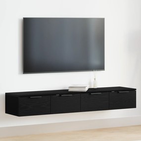 vidaXL Ντουλάπια Τοίχου 2 τεμ Μαύρη Βελανιδιά 68x30x20 εκ Επεξεργασμένο Ξύλο