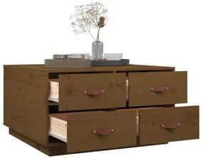 vidaXL Τραπεζάκι Σαλονιού Καφέ Μελί 80x80x45 εκ. Μασίφ Ξύλο Πεύκου