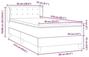 BOX SPRING ΚΡΕΒΑΤΙ ΜΕ ΣΤΡΩΜΑ ΡΟΖ 90X210 ΕΚ. ΒΕΛΟΥΔΙΝΟ 3317852