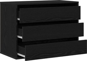 vidaXL Ντουλάπι με Συρτάρια Μαύρο 80 x 41 x 58 εκ. Επεξεργασμένο ξύλο