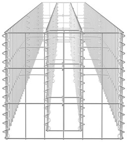 Συρματοκιβώτιο-Γλάστρα Υπερυψωμένη 270x30x30 εκ. Γαλβ. Χάλυβας - Ασήμι